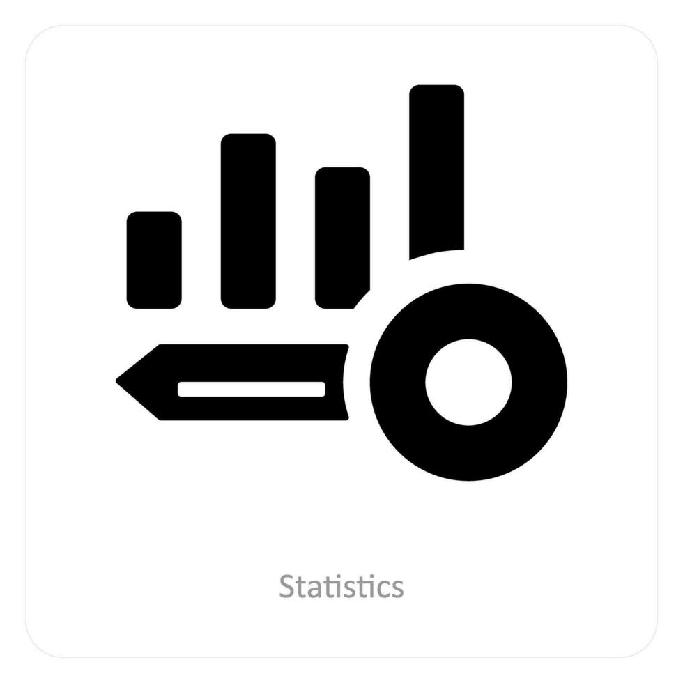 statistiques et graphique icône concept vecteur