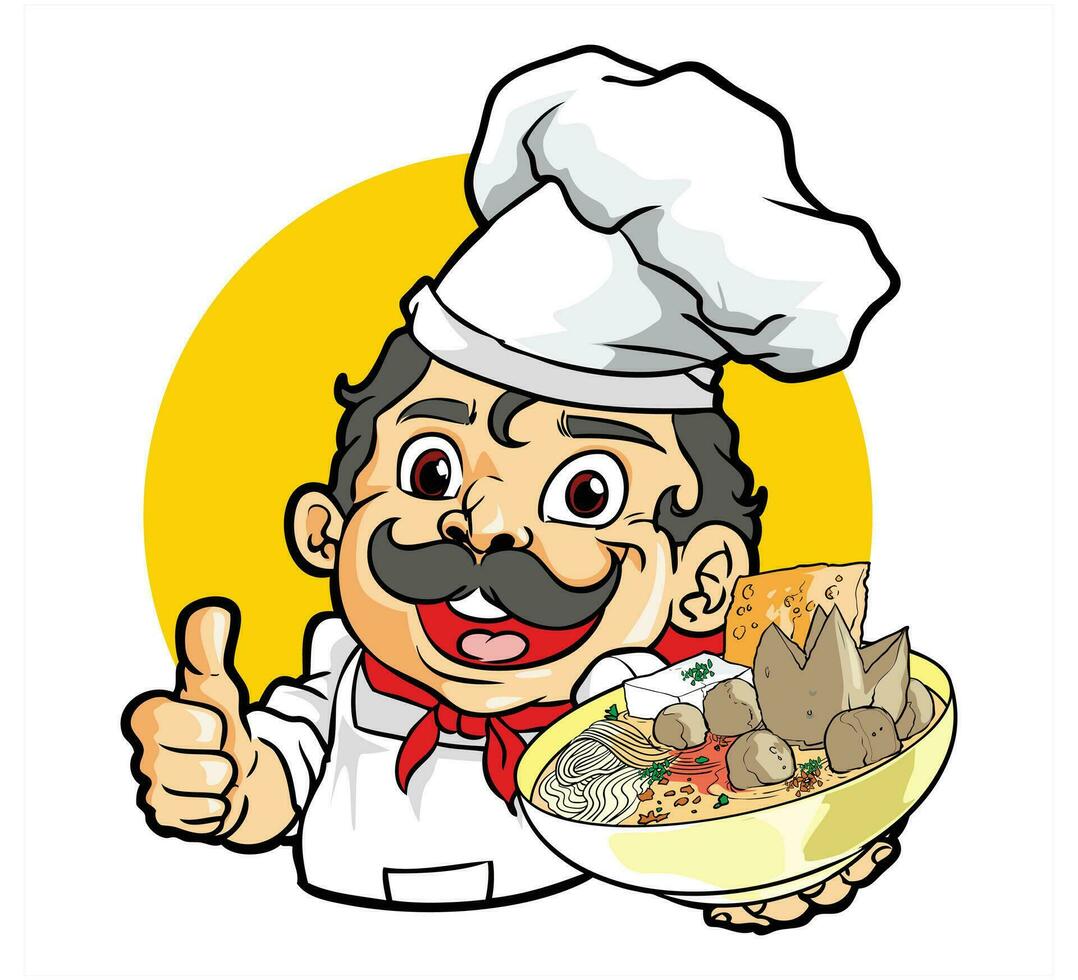 m. chef vecteur mascotte logo modèle.