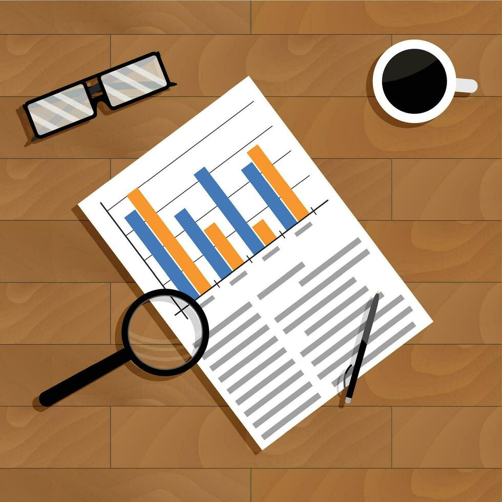 économie et statistiques. surveillance et gestion, analytique marché, vecteur illustration