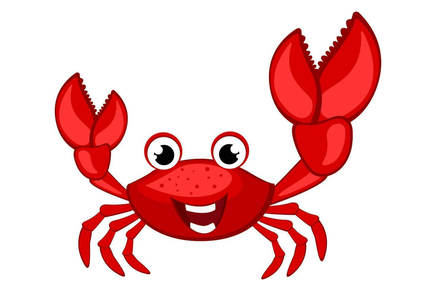 rouge Crabe dessin animé personnage. vecteur illustration