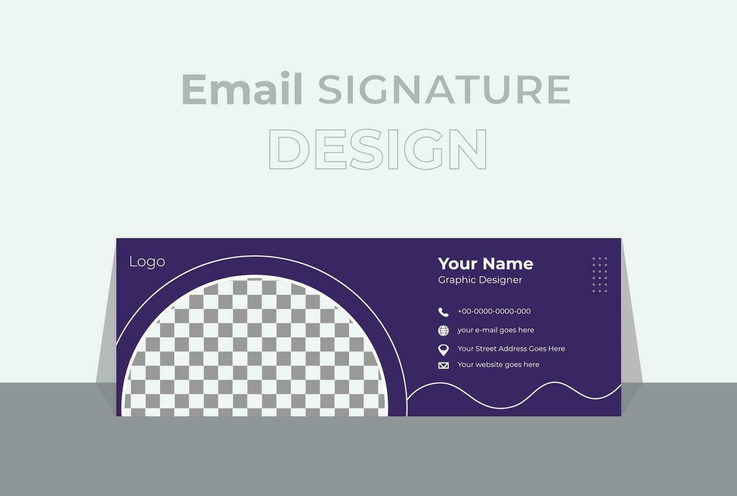 unique et Facile email Signature conception modèle ou email bas de page et social couverture vecteur. vecteur