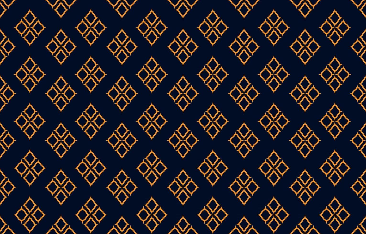 motif de tissu en forme de losange orange sur illustration vectorielle de fond transparent vintage bleu foncé vecteur