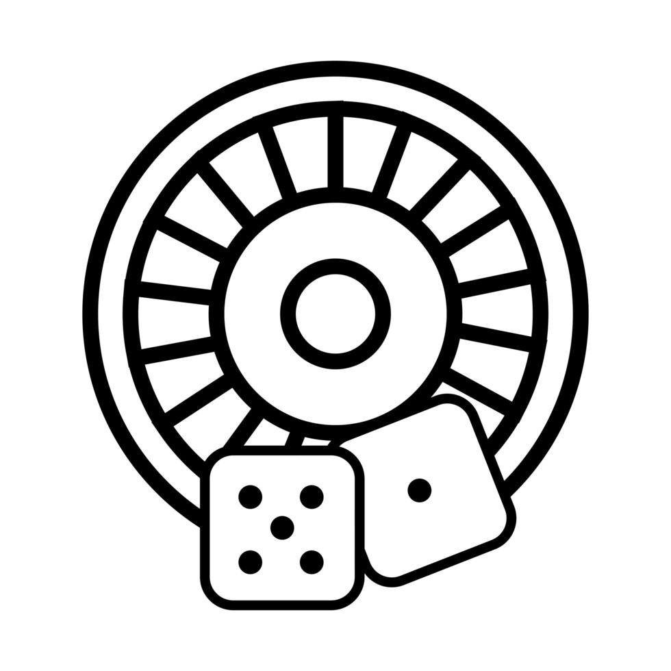 roue de roulette avec casino de dés vecteur