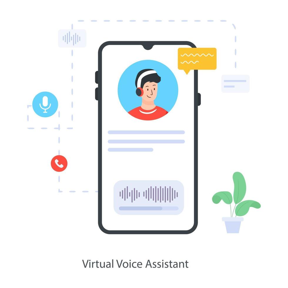 assistant vocal virtuel vecteur