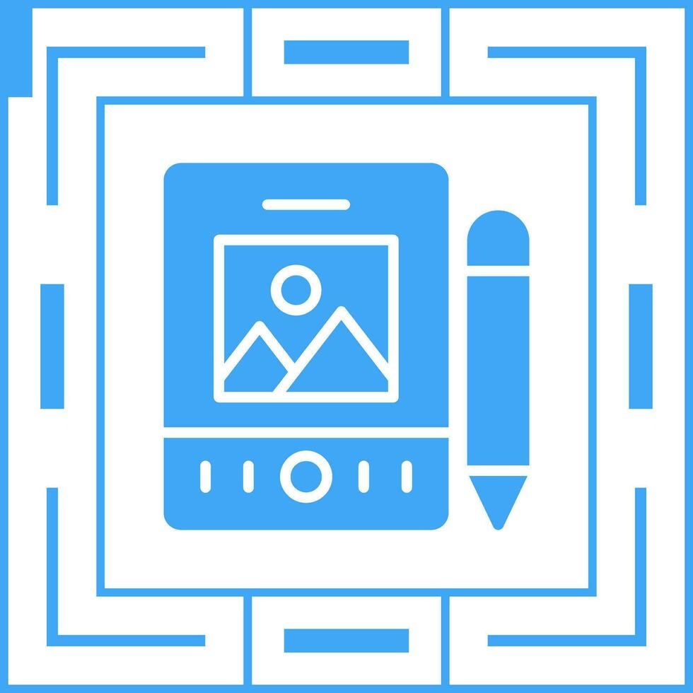 icône de vecteur de tablette stylo