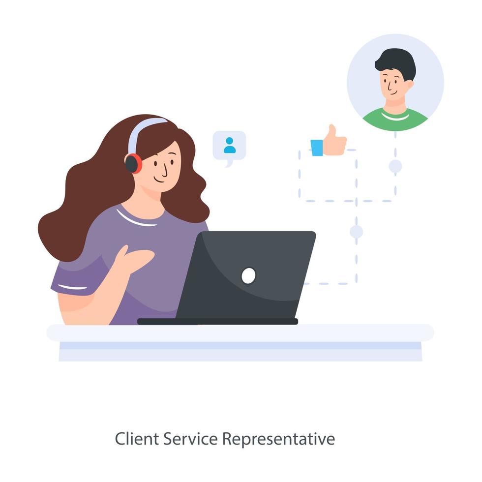 représentant du service à la clientèle vecteur