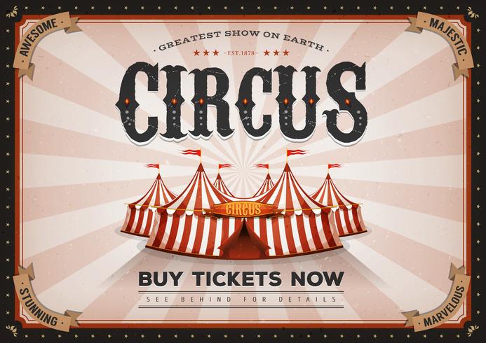 Affiche vintage de cirque horizontal vecteur
