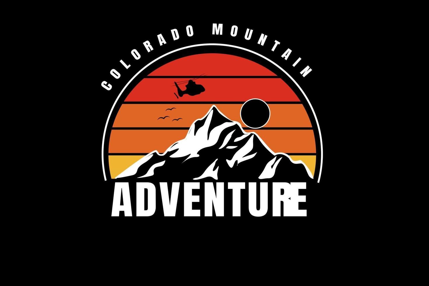 colorado mountain adventure couleur jaune et orange dégradé vecteur