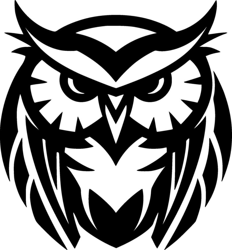 hibou - minimaliste et plat logo - vecteur illustration