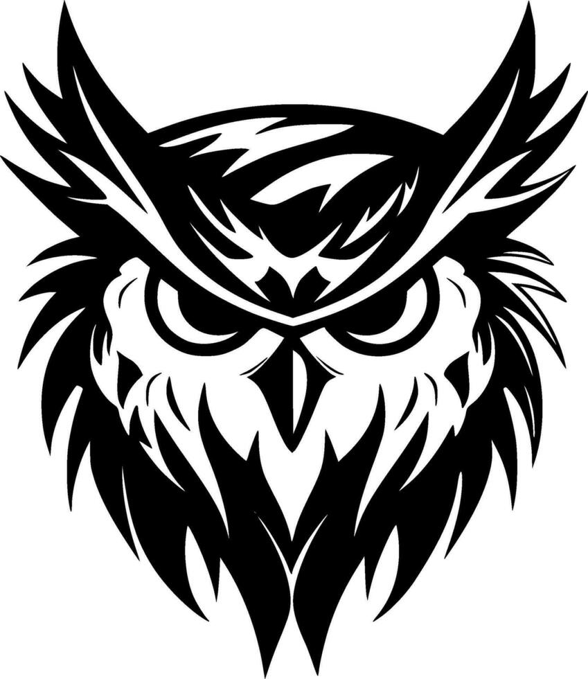 hibou, noir et blanc vecteur illustration