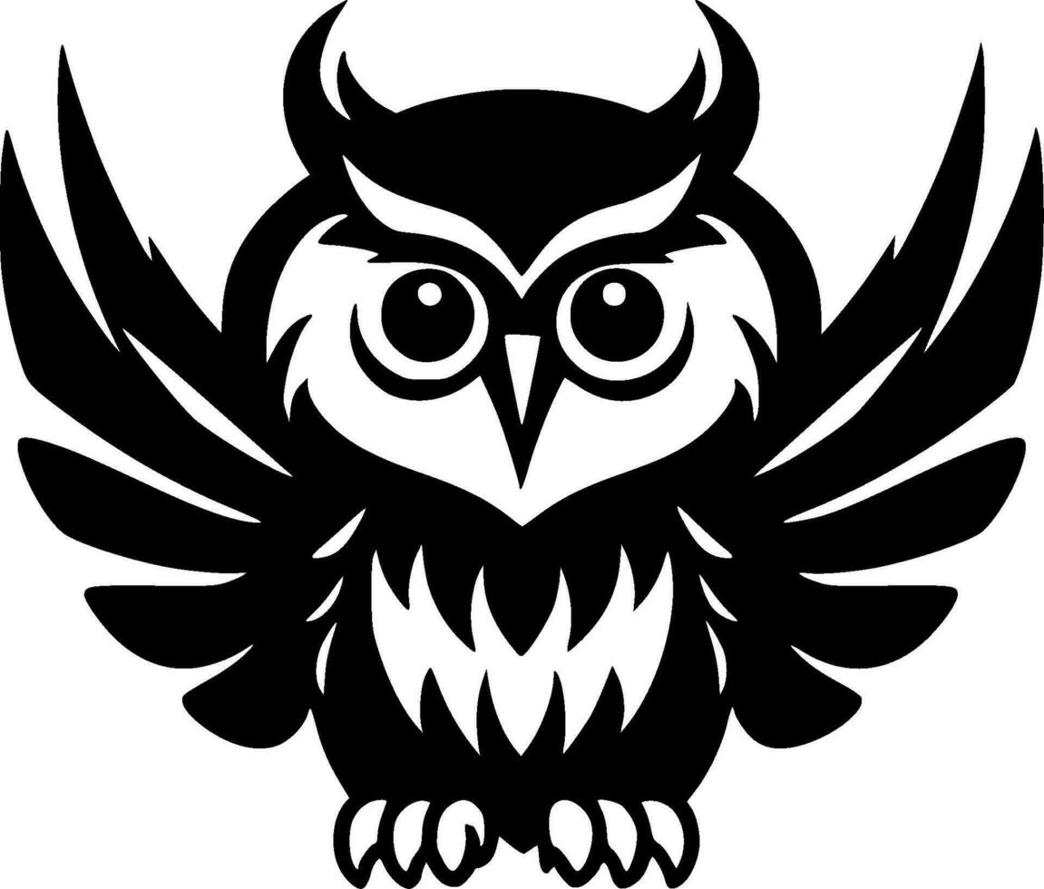 hibou, noir et blanc vecteur illustration