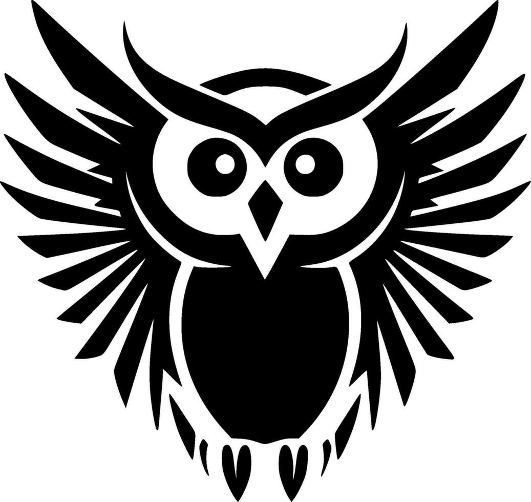 hibou, noir et blanc vecteur illustration