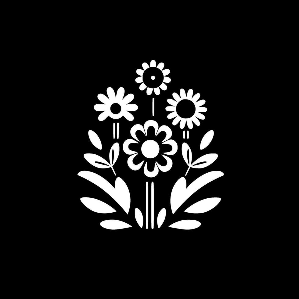 fleurs, noir et blanc vecteur illustration