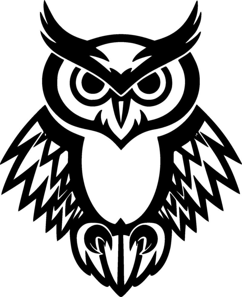 hibou, noir et blanc vecteur illustration