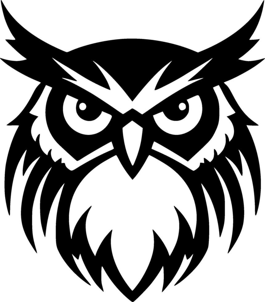 hibou - minimaliste et plat logo - vecteur illustration