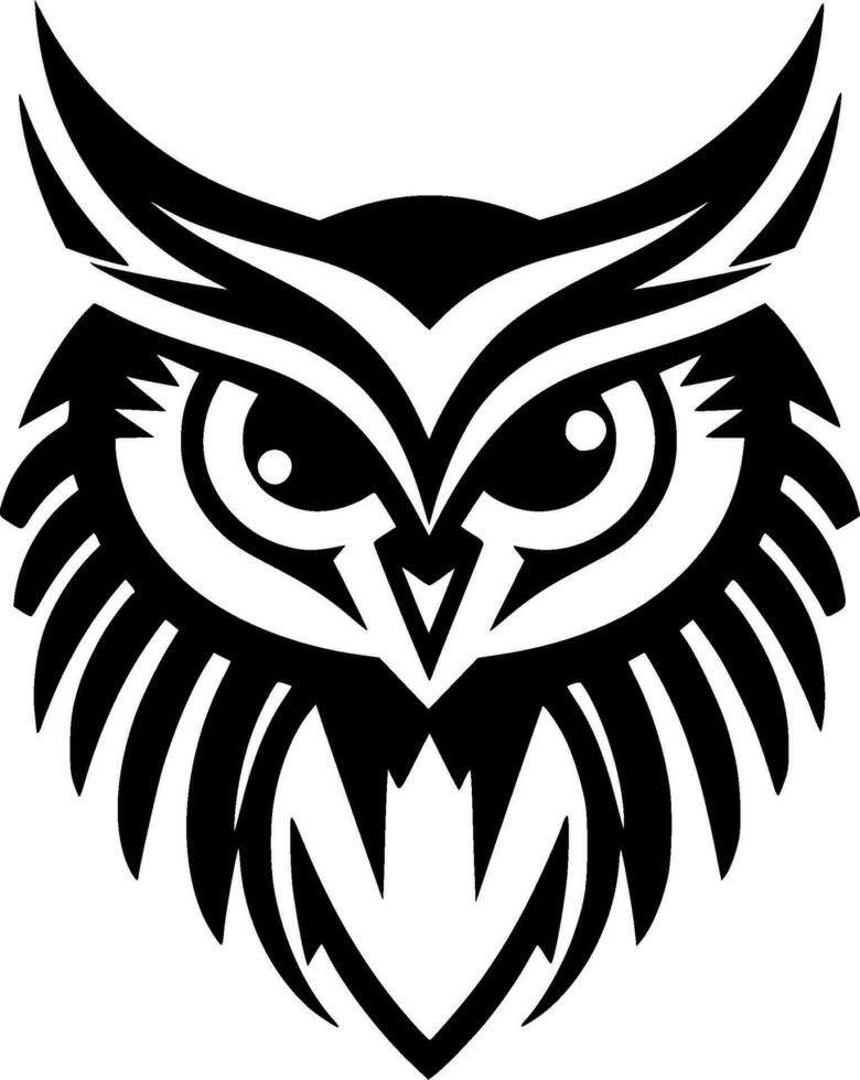 hibou, noir et blanc vecteur illustration