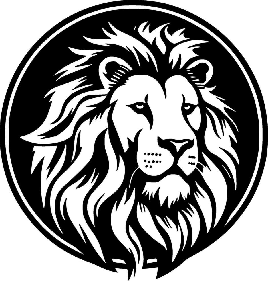 lion, noir et blanc vecteur illustration