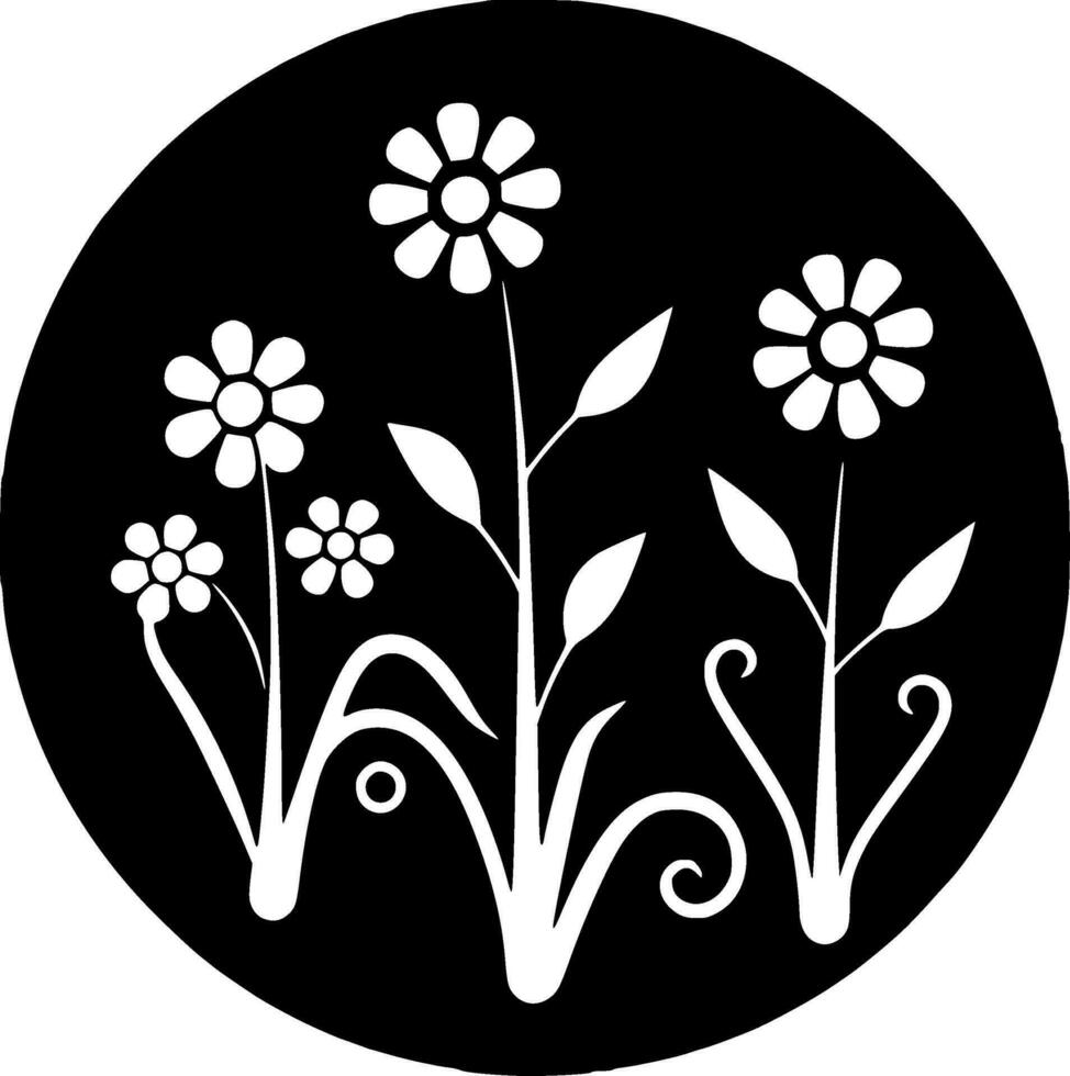 floral - minimaliste et plat logo - vecteur illustration