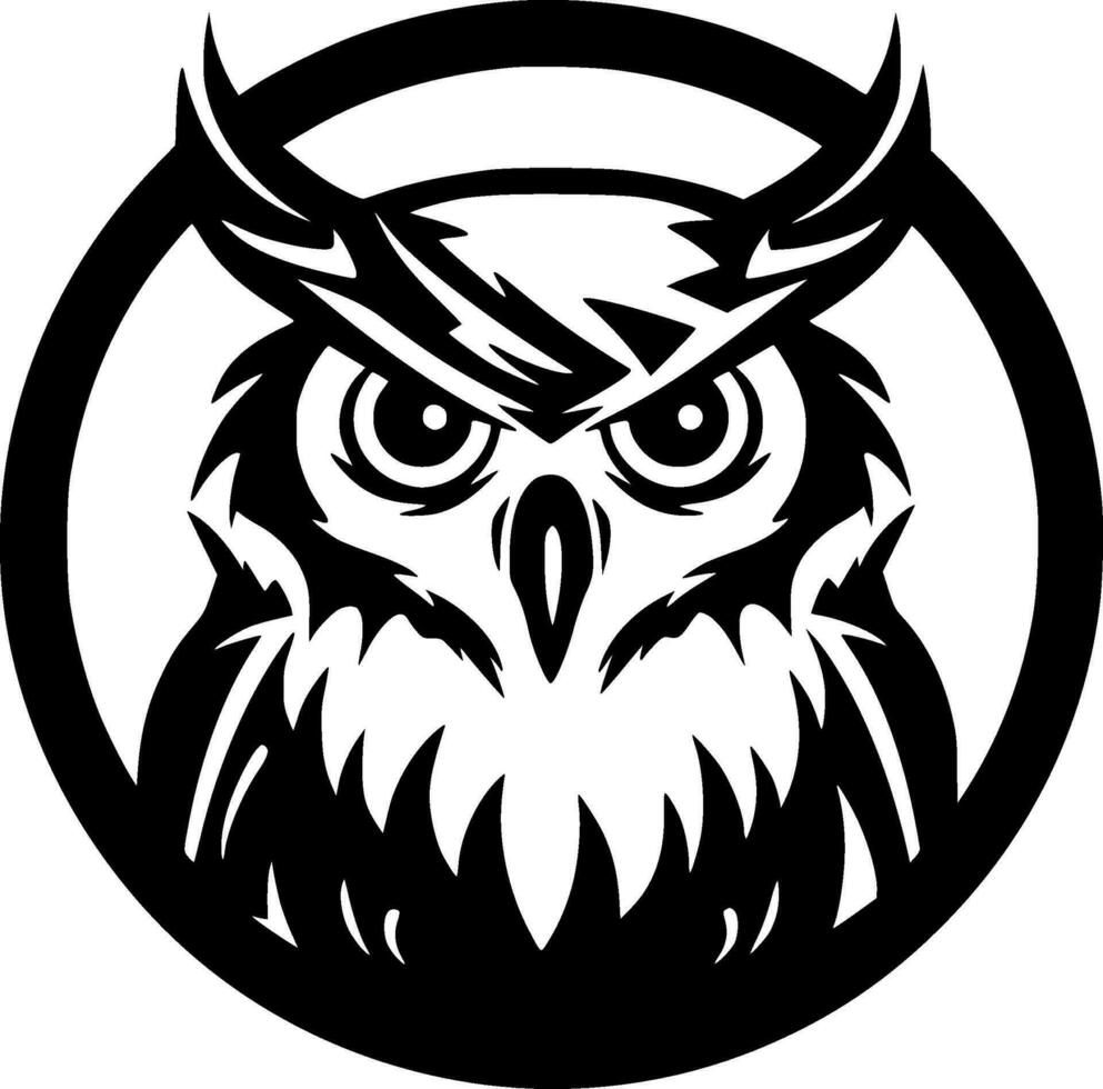 hibou - minimaliste et plat logo - vecteur illustration