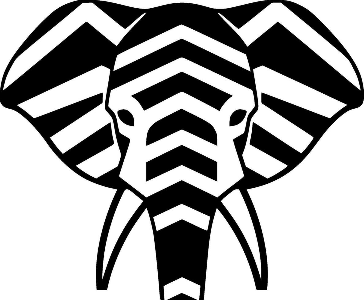 éléphant, noir et blanc vecteur illustration