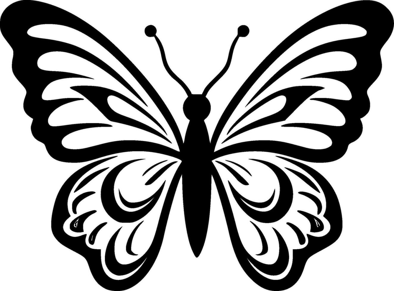 papillon, minimaliste et Facile silhouette - vecteur illustration