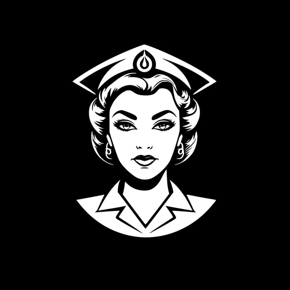 infirmière - minimaliste et plat logo - vecteur illustration