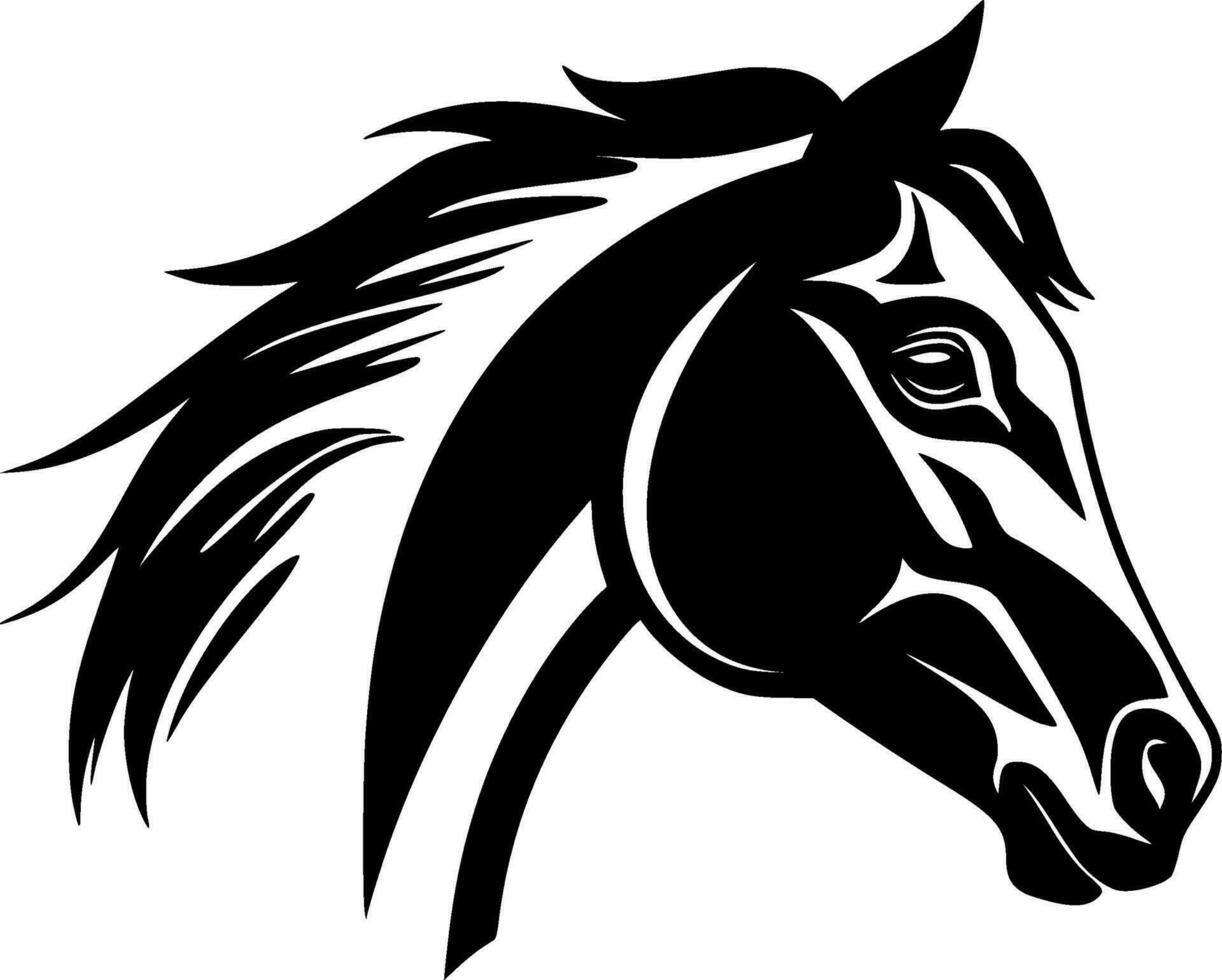 cheval, noir et blanc vecteur illustration