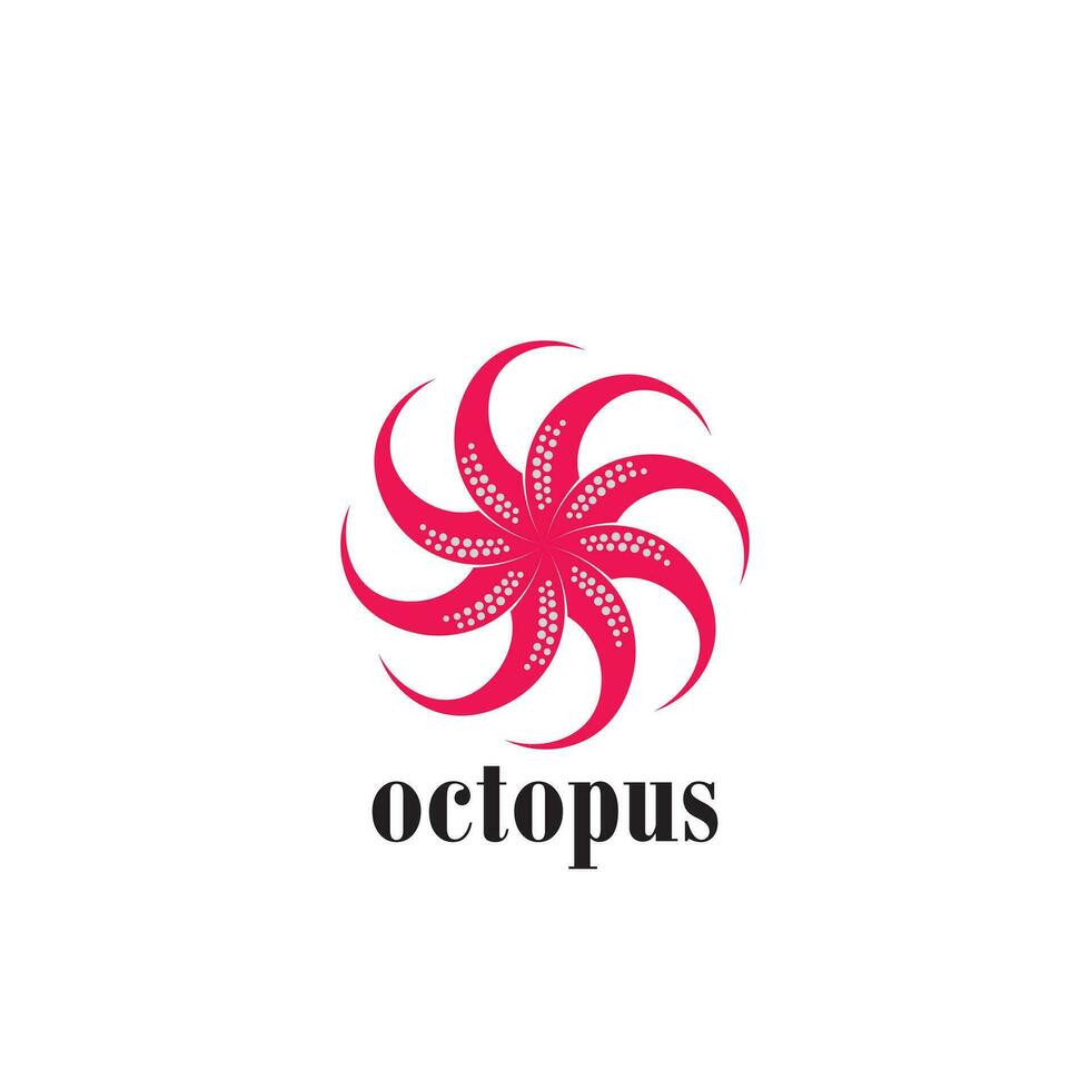 poulpe logo conception dans rouge Couleur vecteur