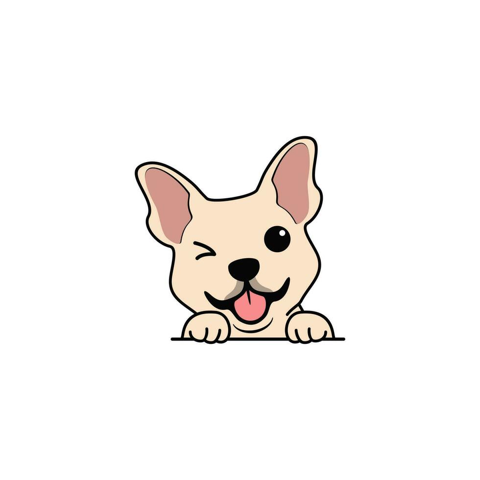 mignonne français bouledogue chiot dessin animé vecteur illustration