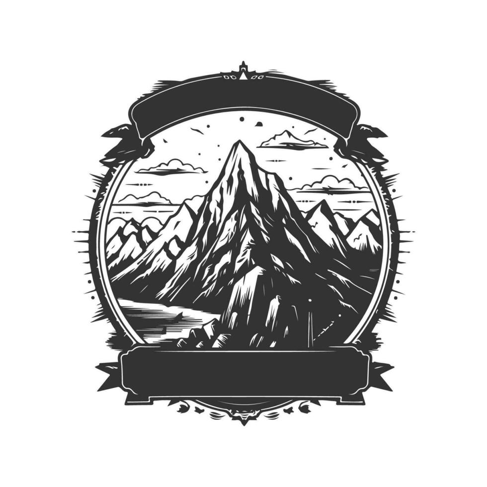 aventurier, ancien logo ligne art concept noir et blanc couleur, main tiré illustration vecteur