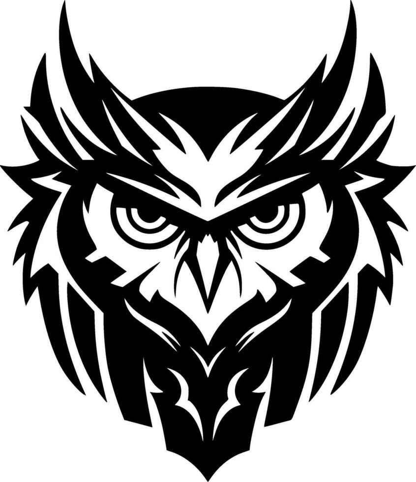 hibou - minimaliste et plat logo - vecteur illustration