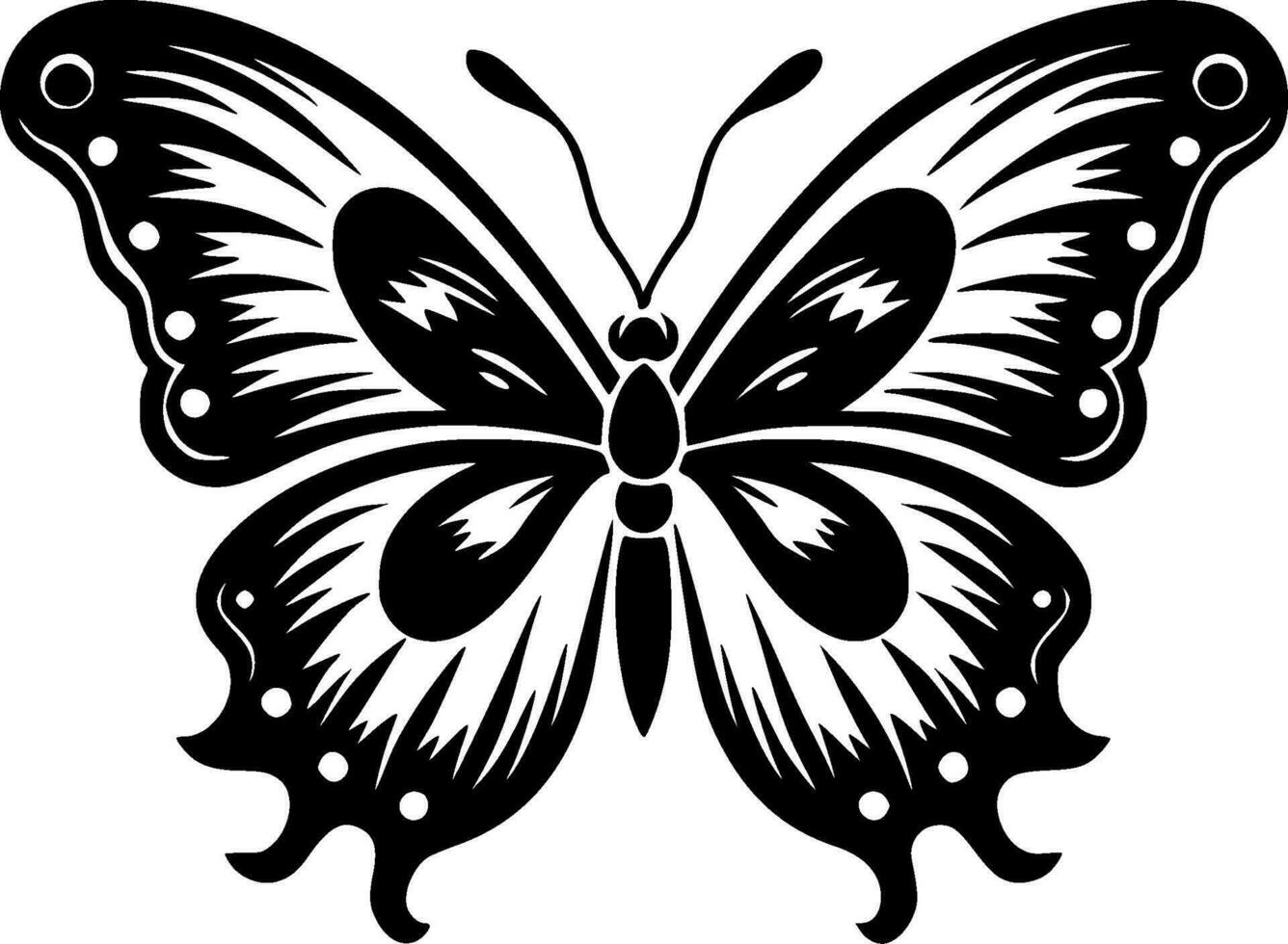 papillon, noir et blanc vecteur illustration