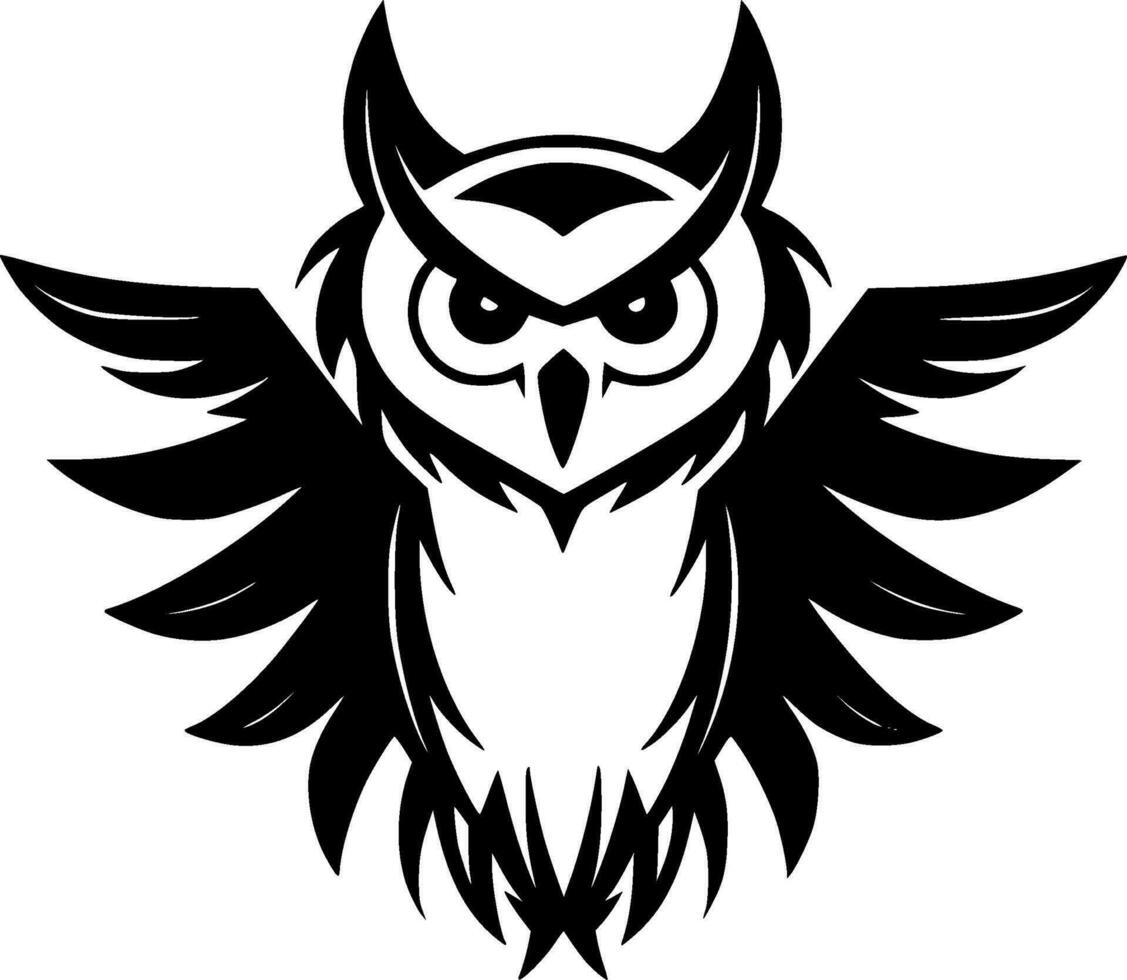 hibou, noir et blanc vecteur illustration