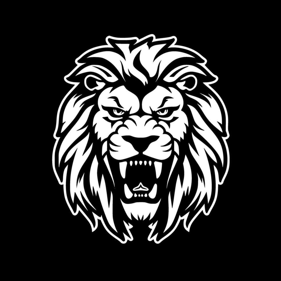 lion, noir et blanc vecteur illustration