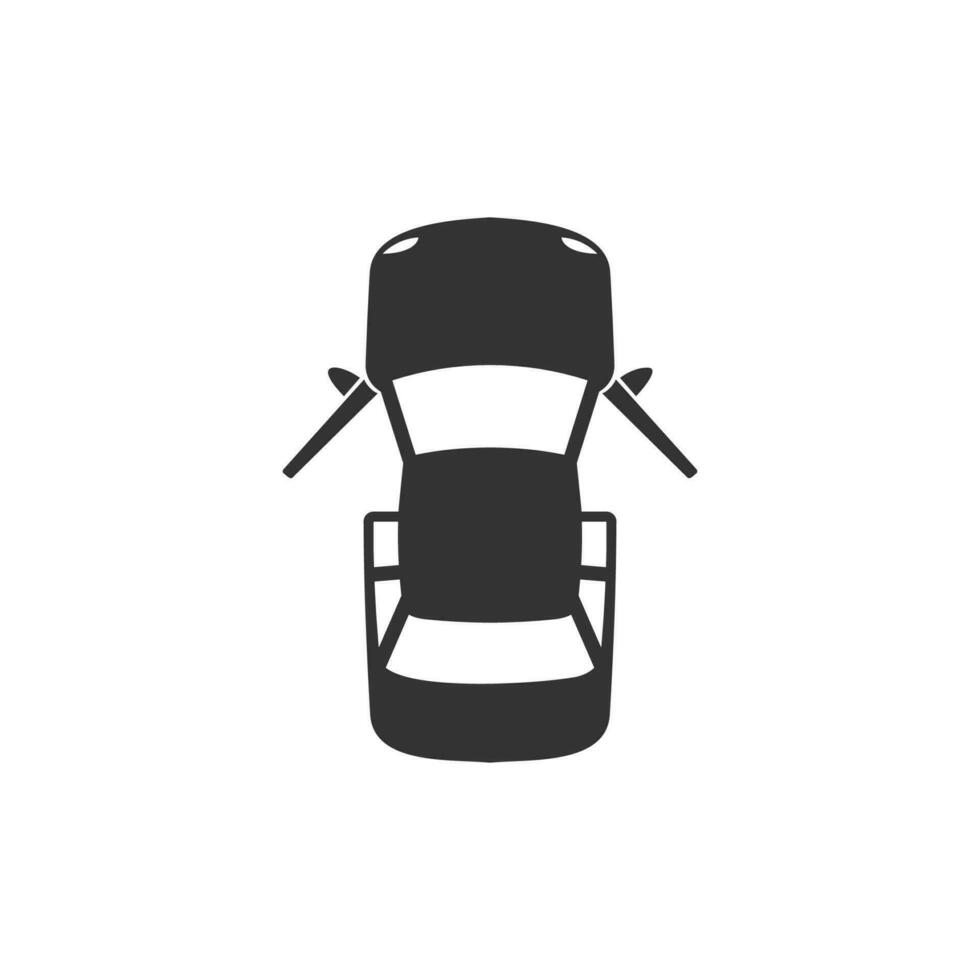 vecteur illustration de deux voiture des portes ouvert icône dans foncé Couleur et blanc Contexte