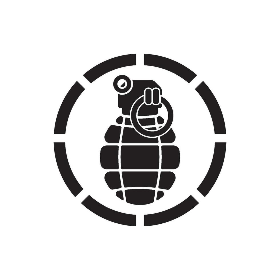 grenade icône logo vecteur illustration modèle conception.