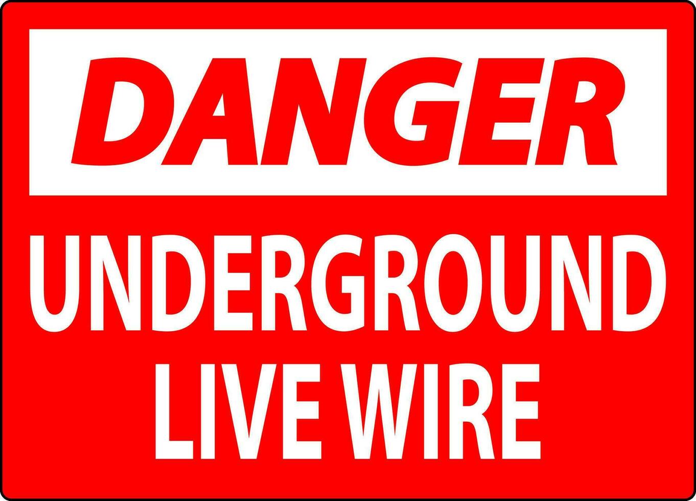danger signe, souterrain vivre câble vecteur