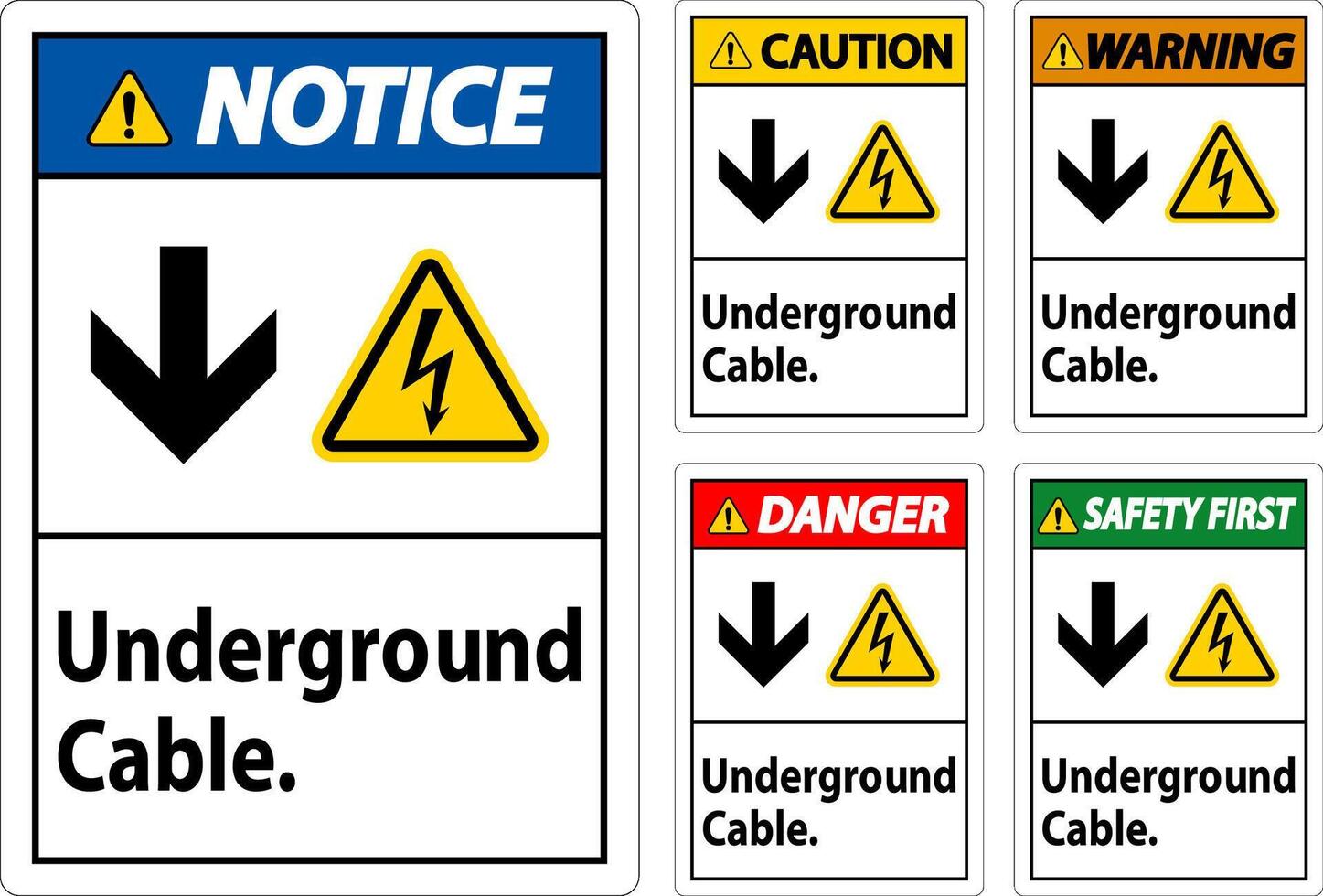 danger signe, souterrain câble signe vecteur