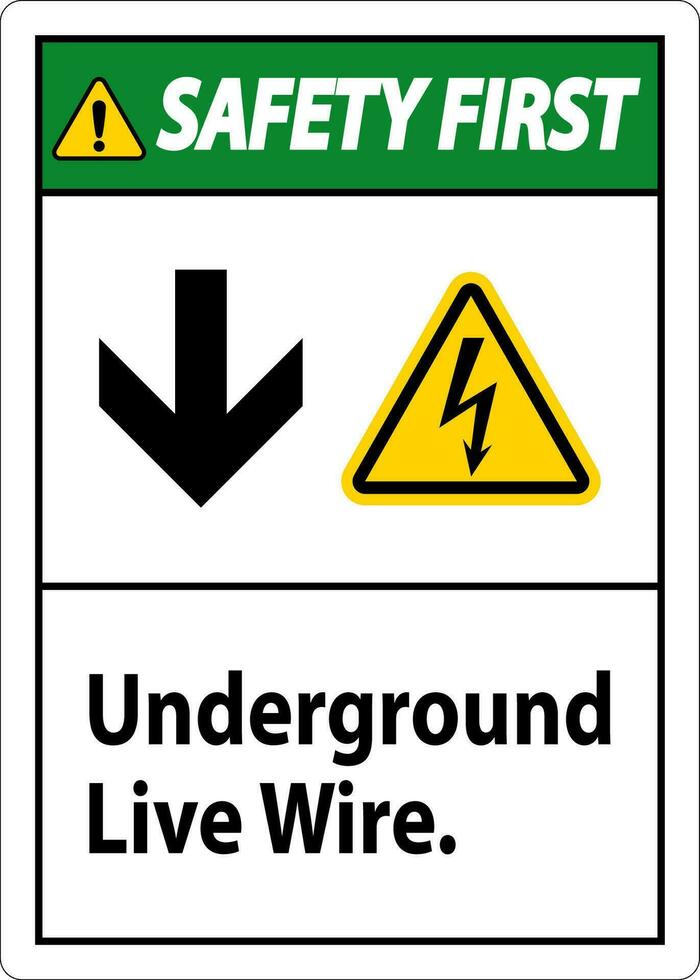 sécurité premier signe, souterrain vivre fil. vecteur