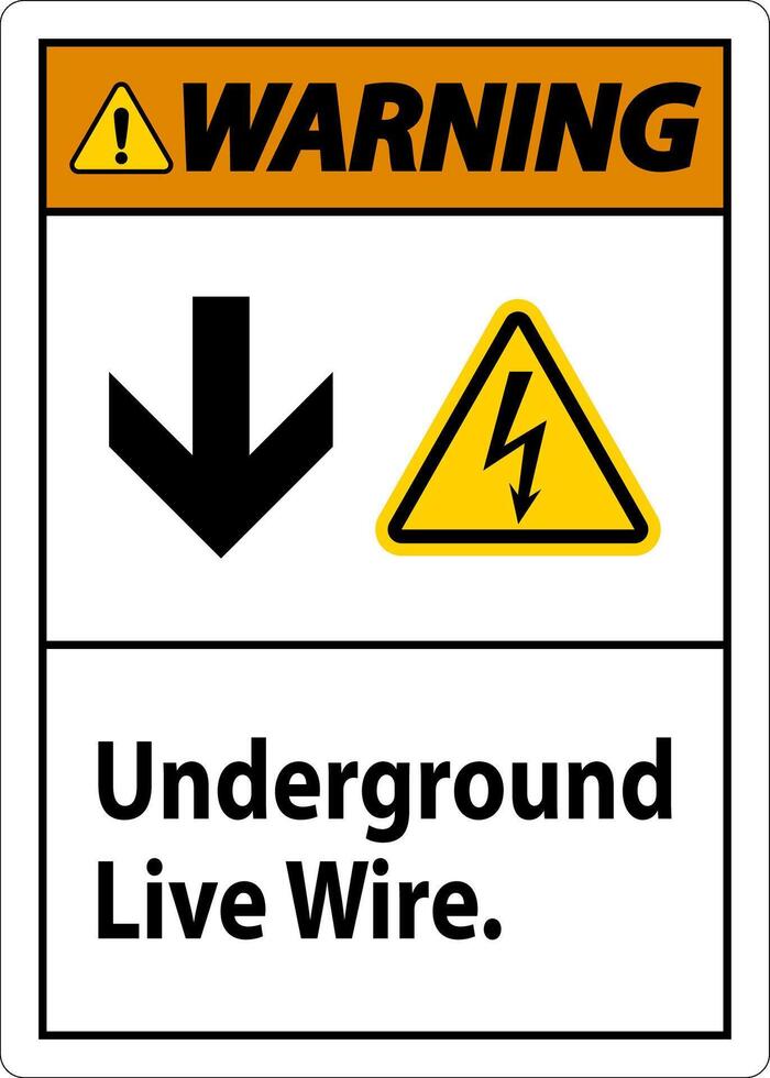 avertissement signe, souterrain vivre fil. vecteur
