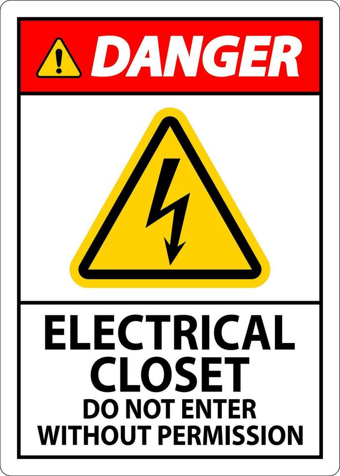 danger signe électrique placard - faire ne pas entrer sans pour autant autorisation vecteur