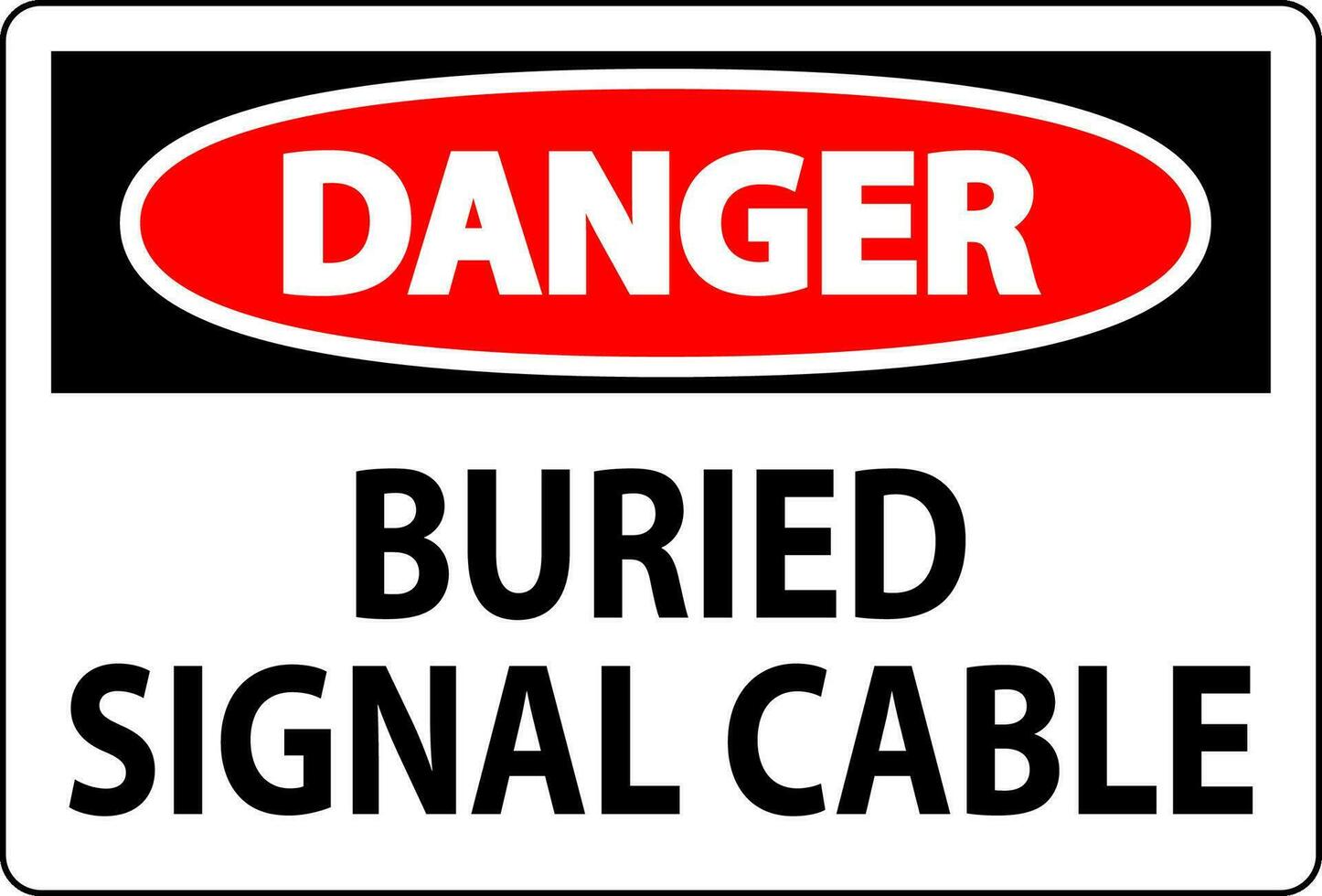 danger signe, enterré signal câble signe vecteur
