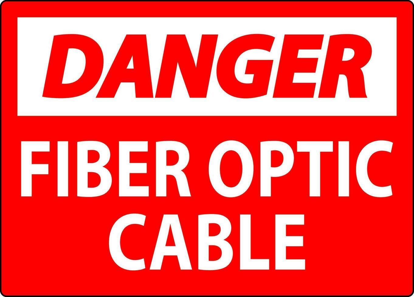 danger signe, fibre optique câble signe vecteur