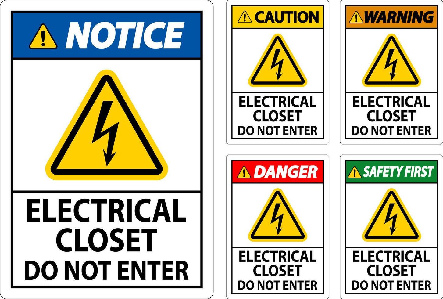 danger signe électrique placard - faire ne pas entrer vecteur