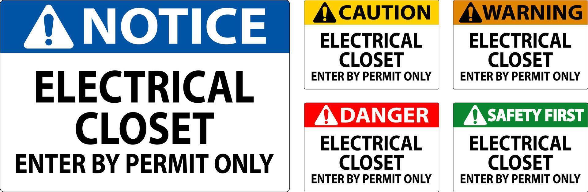 danger signe électrique placard - entrer par permis seulement vecteur