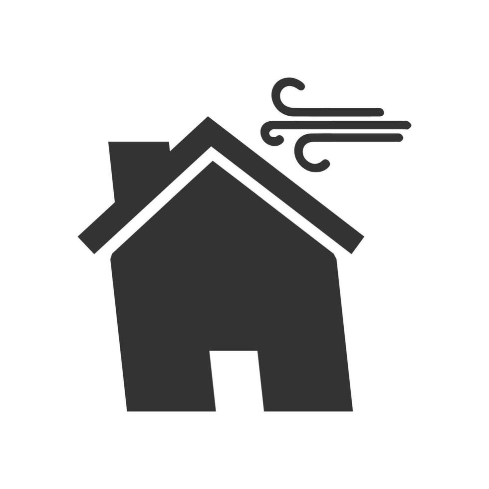 vecteur illustration de vent maison icône dans foncé Couleur et blanc Contexte