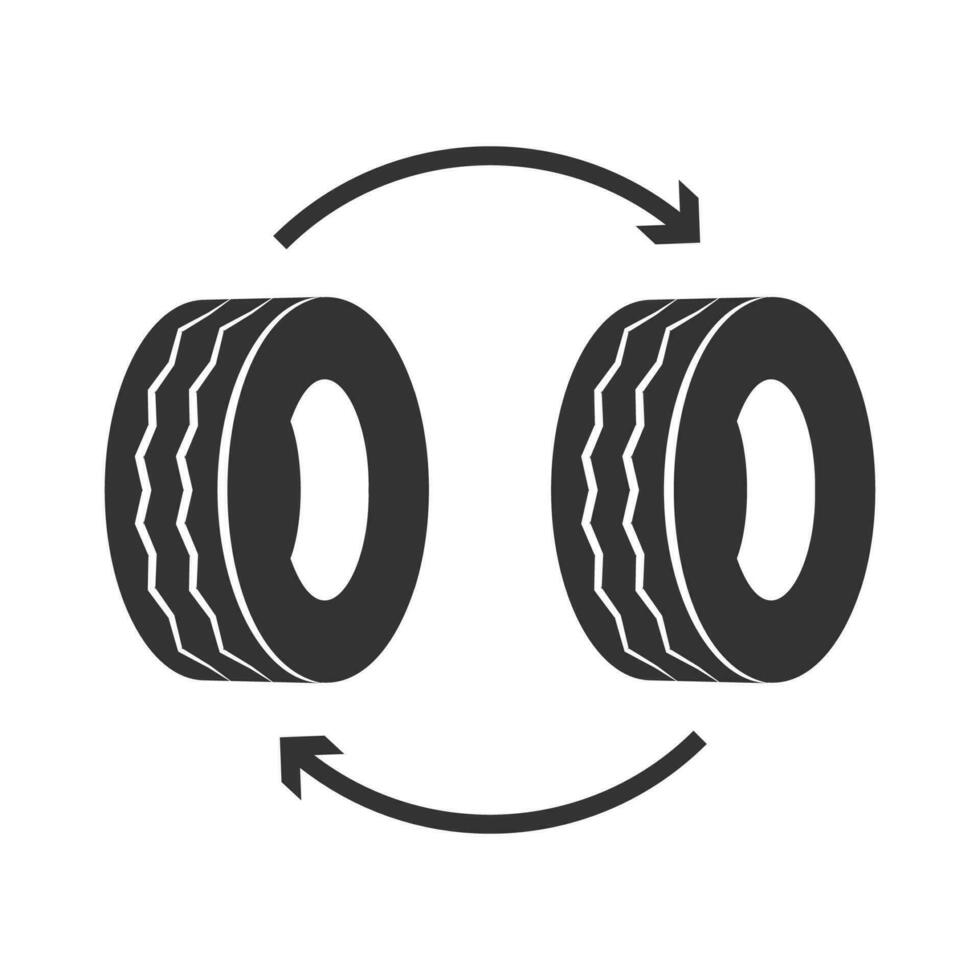 vecteur illustration de changement pneus icône dans foncé Couleur et blanc Contexte