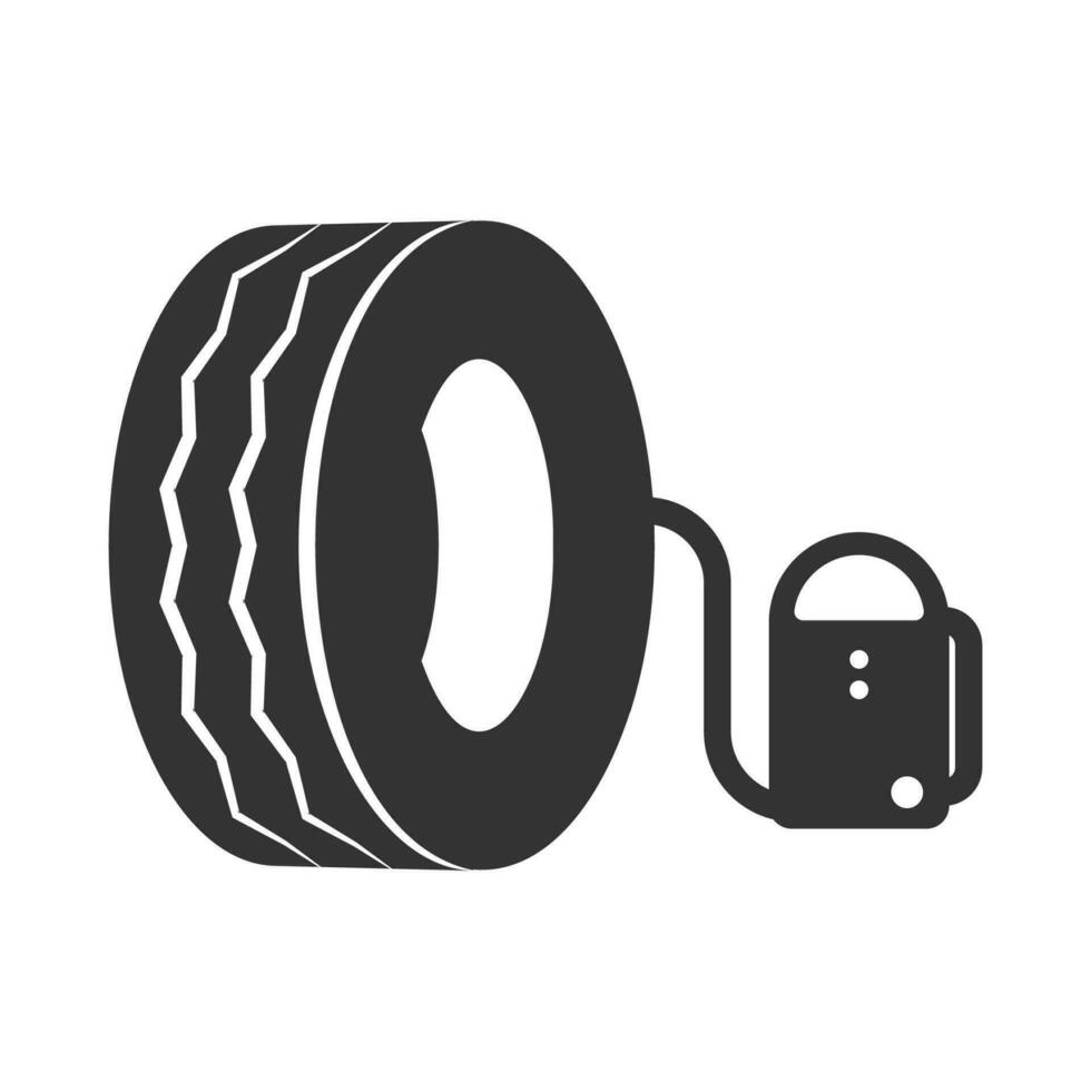 vecteur illustration de gonfler voiture pneus icône dans foncé Couleur et blanc Contexte