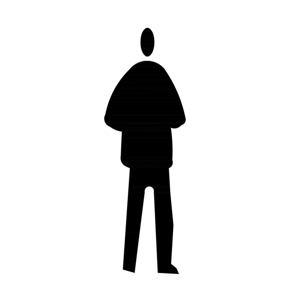 silhouette gens homme femme vecteur illustration. isolé graphique silhouettes la personne isolé esquisser simplicité main tiré Humain continu noir doubler. gens supporter conception groupe affaires concept.