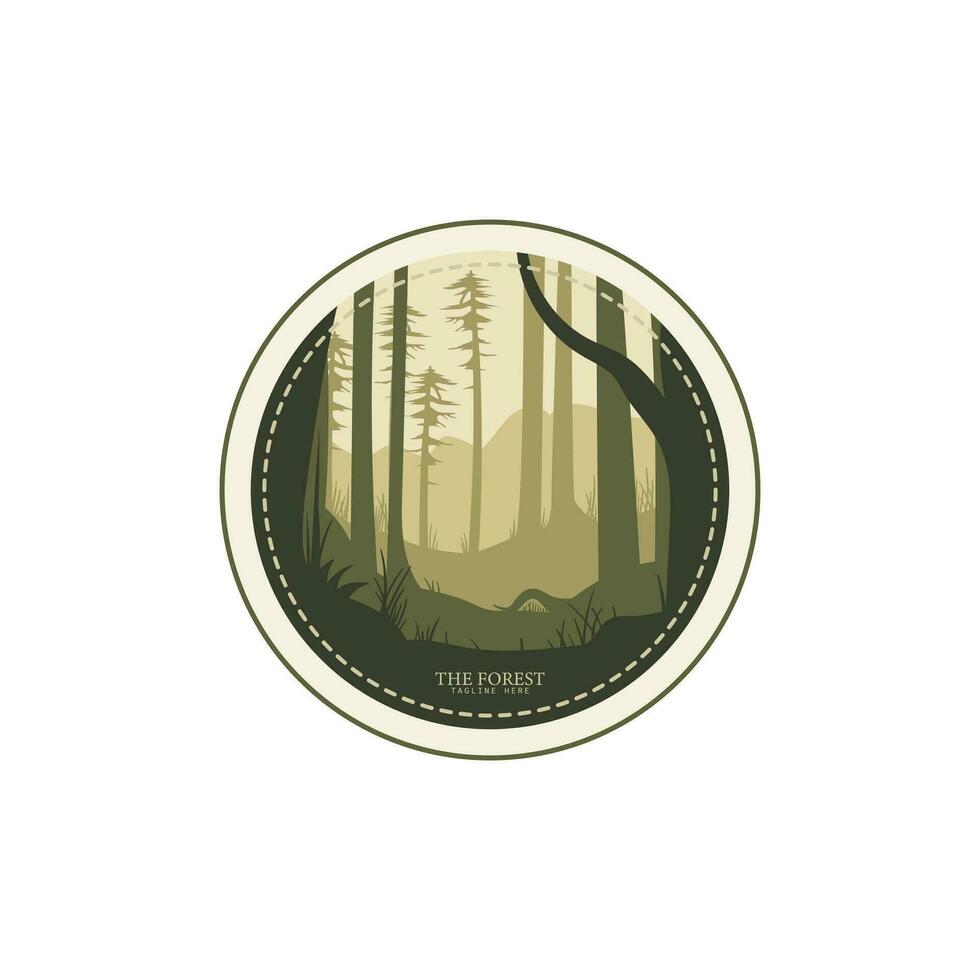 forêt autocollant modèle logo conception illustration. vecteur